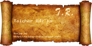 Teicher Réka névjegykártya